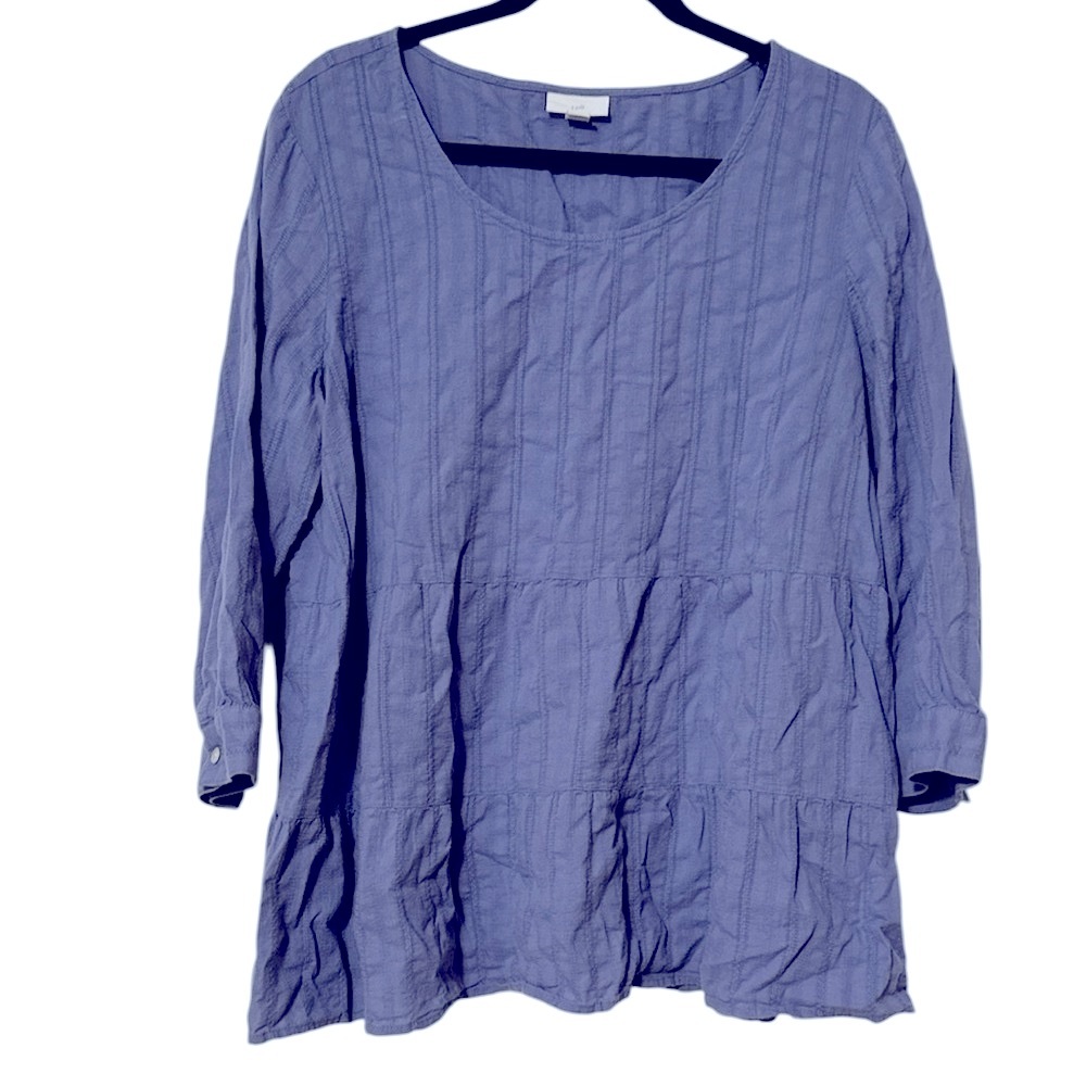 J. Jill Textured Navy Blouse
